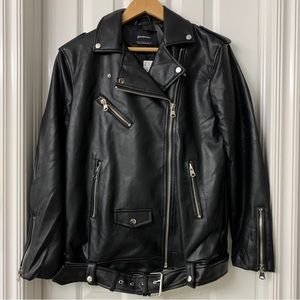 Oversized Faux Leather Jacket